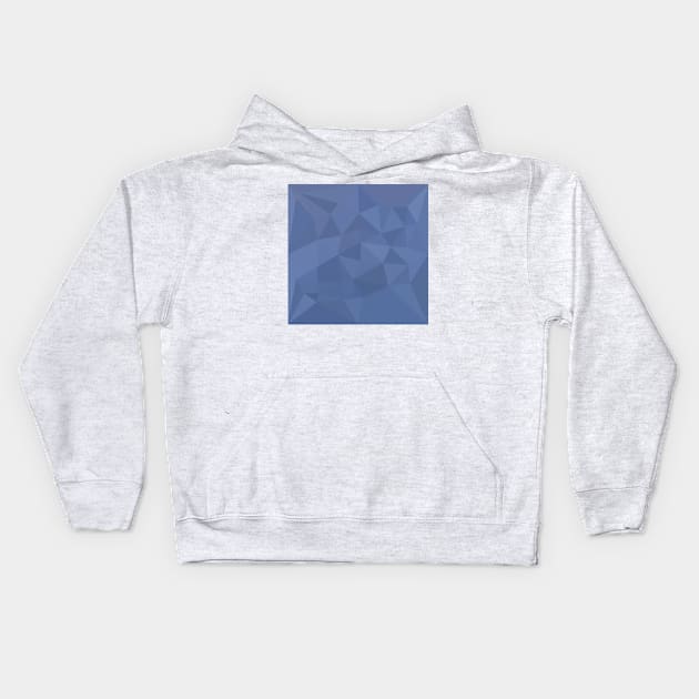 Cornflower Blue Abstract Low Polygon Background Kids Hoodie by retrovectors